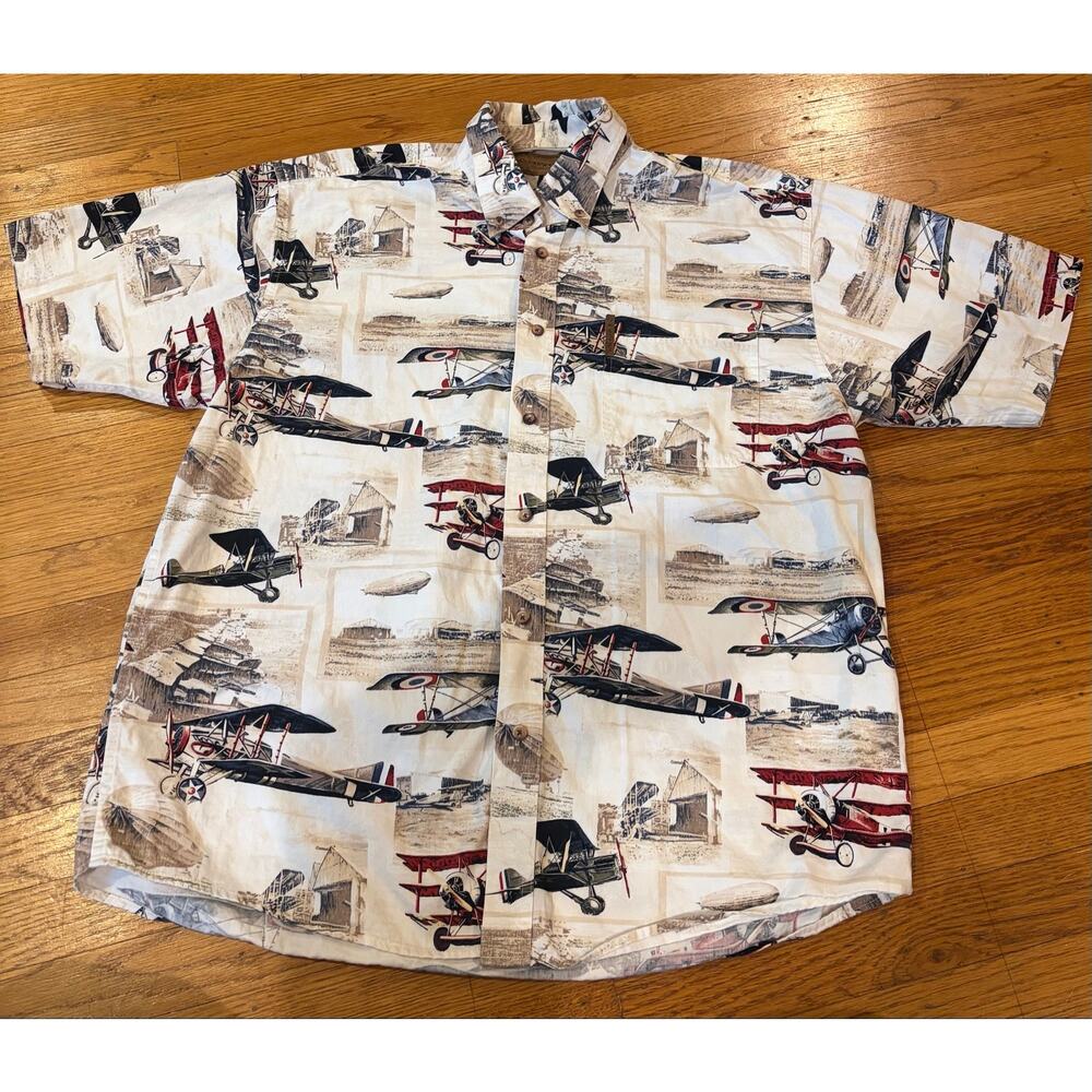 Clearwater Outfitters Men’s Button Down Shirt Size L Nautical Print Casual